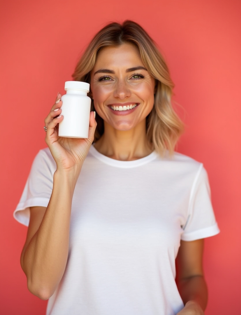 The founder of Sharp Queen holding the bottle