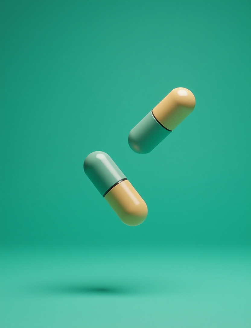 Two Sharp Queen capsules beside a glass of water